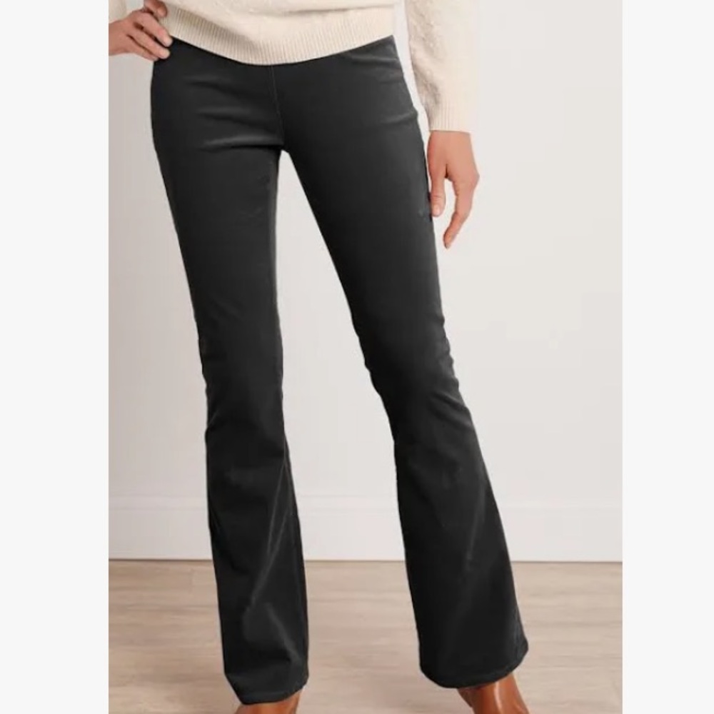 NWT Soft Surroundings Black Corduroy Pull On Flare Pants Bootcut 3X 24W